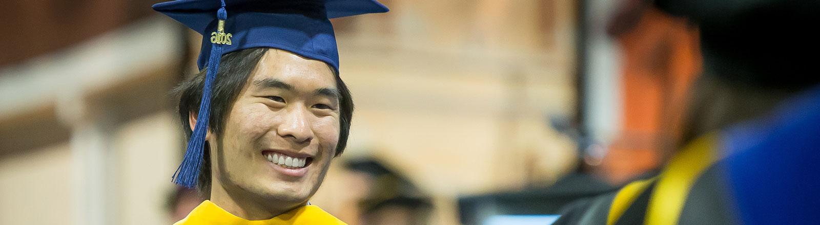 International student at commencement